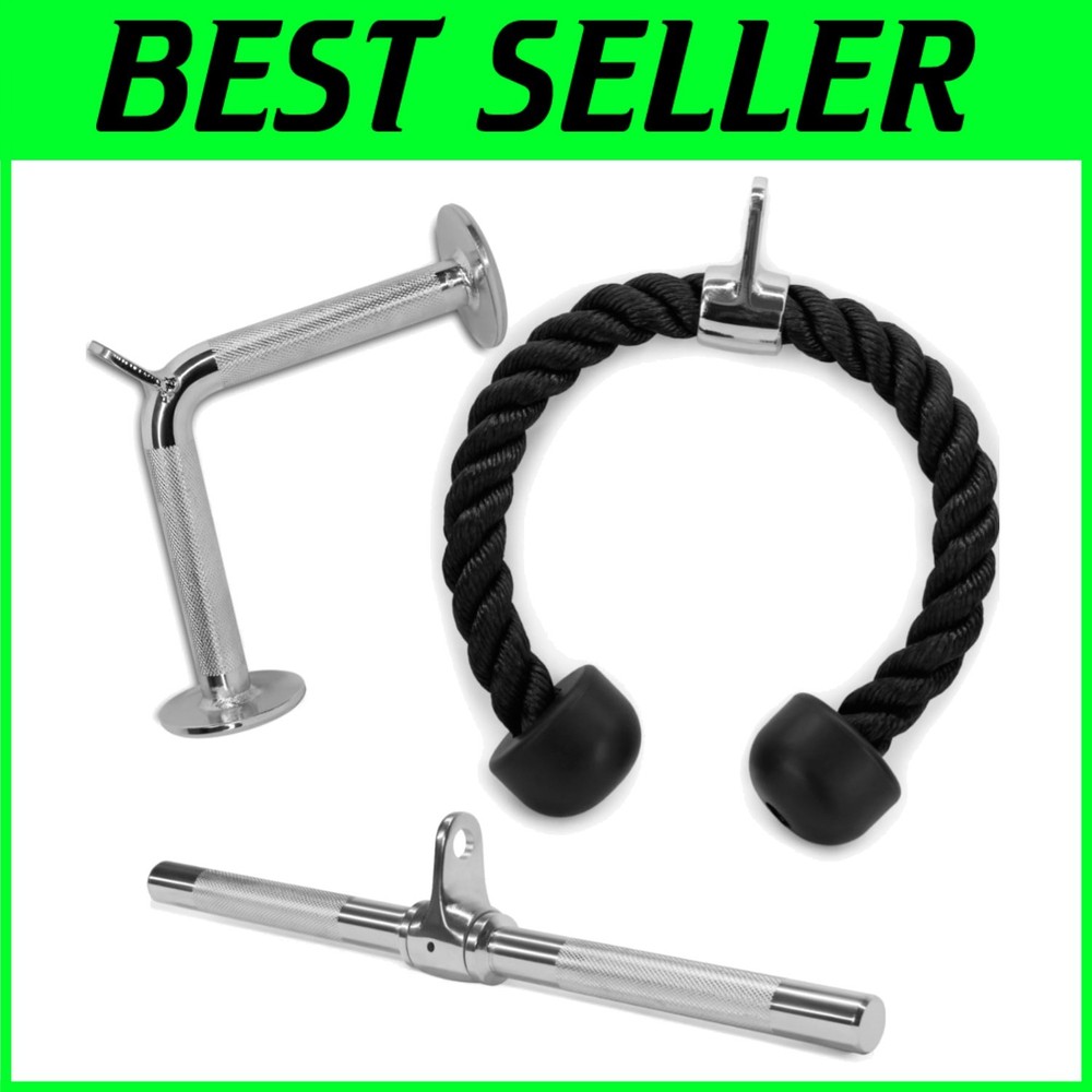 Tricep Rope, Straight Bar, V Bar Combo Set