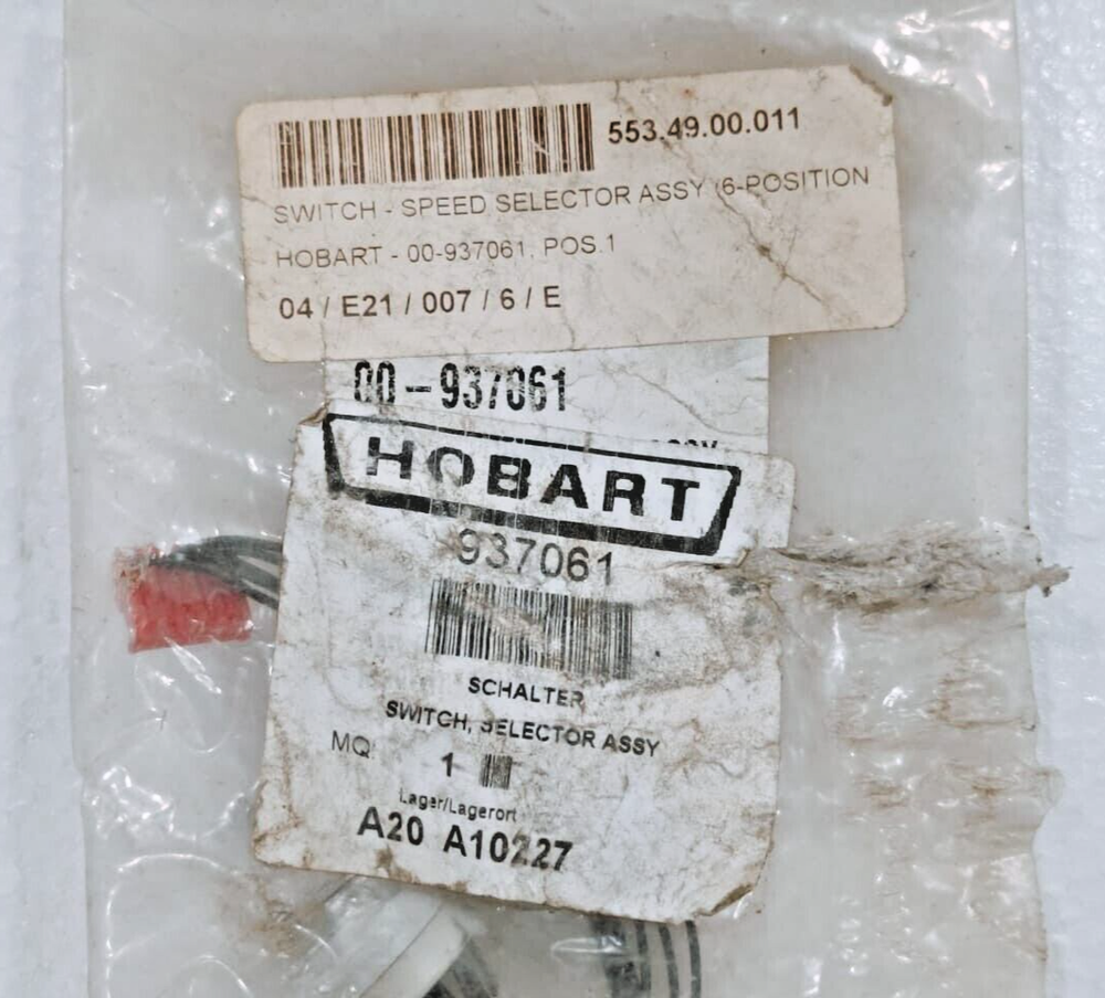 Hobart 00-937061 Speed Selector Switch Assembly