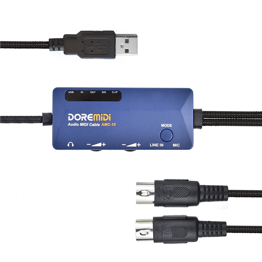 DOREMiDi Audio MIDI Cable USB Converter Five-pin 16 Channels 10 EQ parameters