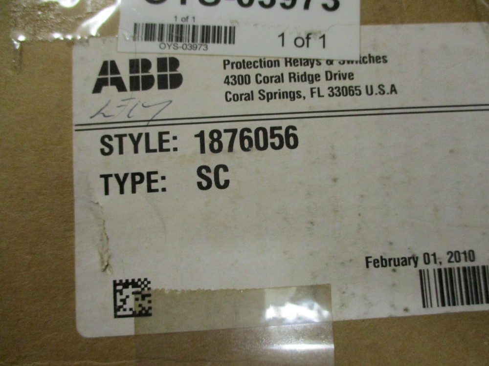 NEW ABB OVERLOAD RELAY SC 1876056