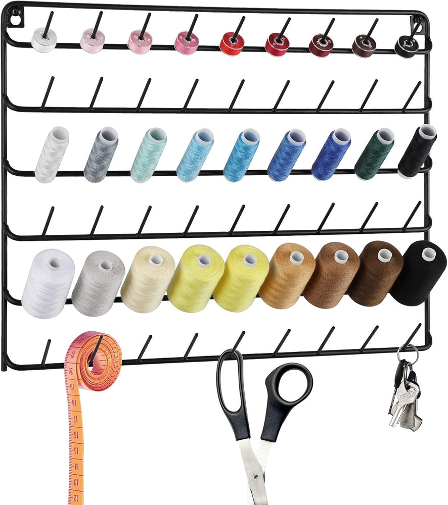 Thread Holder Wall 54 Spools Thread Rack Embroidery Spool Thread Organizer Wall