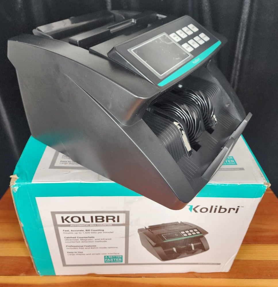 Kolibri Automatic bill counter. Open box tested. UV Counterfeit Detection.