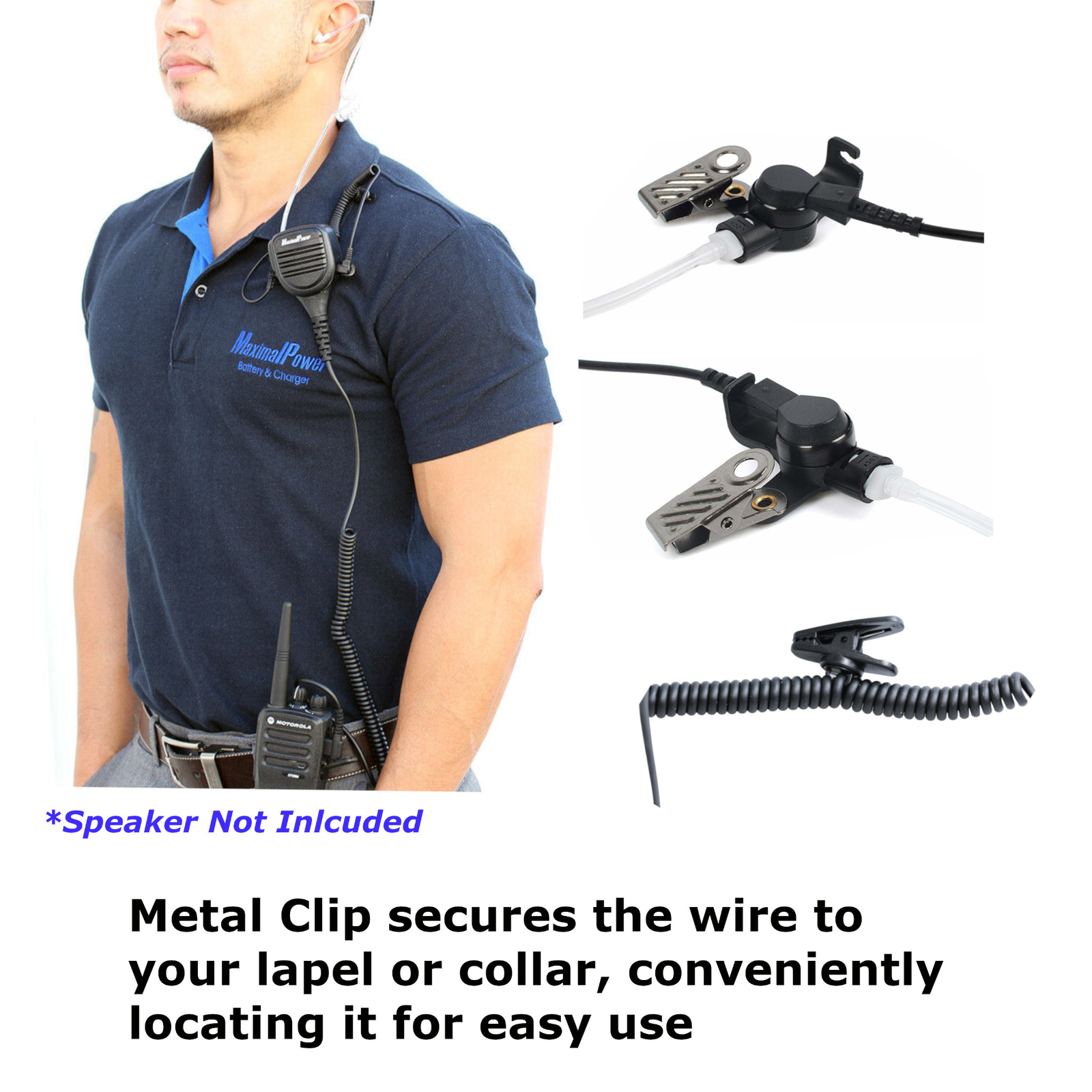 3.5mm Listen Only Acoustic Tube Police Headset Earpiece for Motorola Speaker Mic