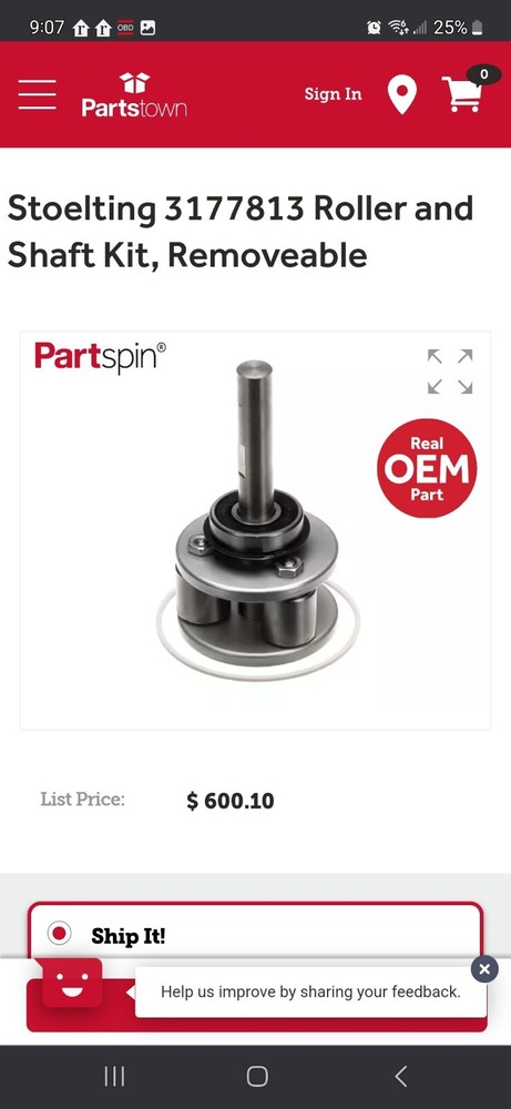 Removable Roller Shaft Stoe3177813