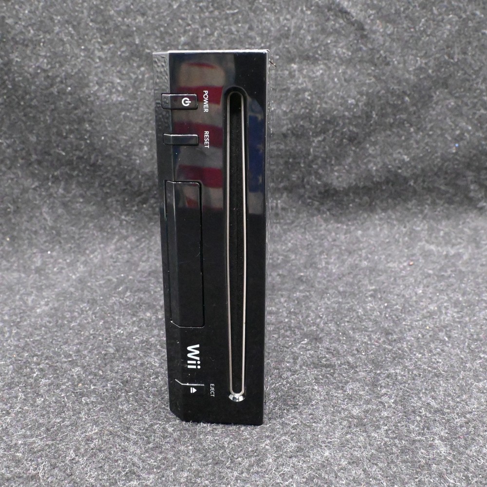 NINTENDO WII BLACK CONSOLE RVL-101 BUNDLE W/ CONTROLLER NUNCHUK SENSOR & CABLES