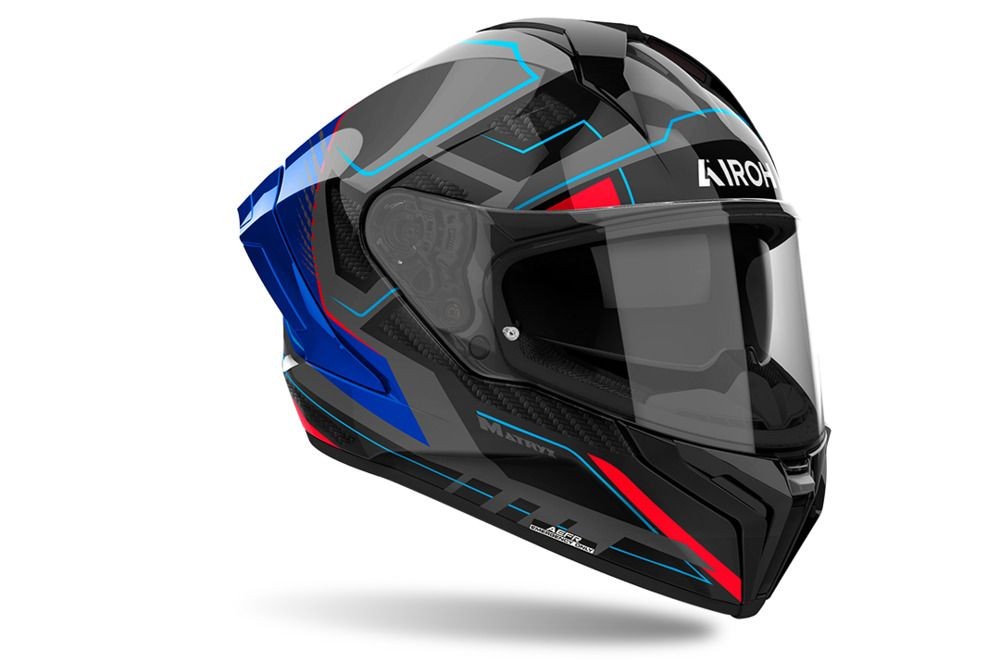Off-Road Helmet Airoh MATRYX ROCKET Blue/Red Gloss