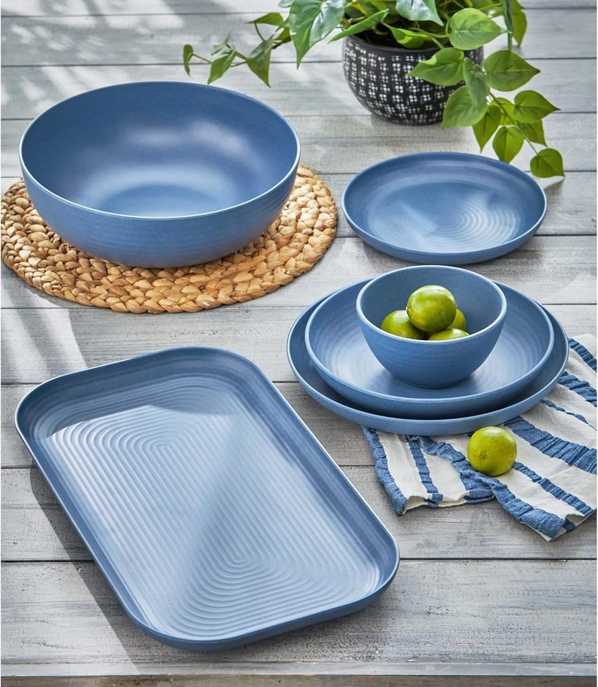 TAG Brooklyn Melamine Rectangular Platter, Denim (G17536)