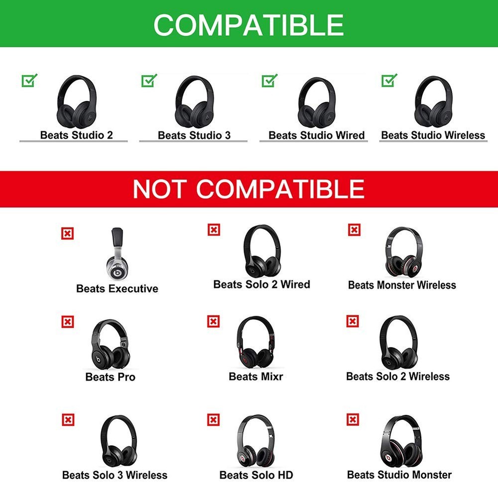 Professional Replacement Ear Pads for Beats Studio 2 and 3（ Titanium