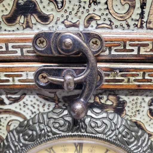 Decorative MARKET BAZAAR Storage Box Mantle Clock