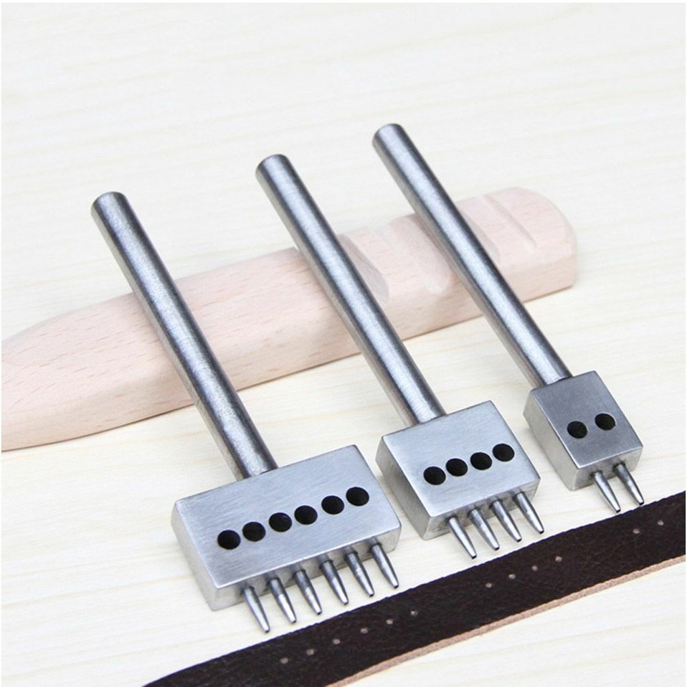 3/4/5/6/8MM Leather Craft Tools Hole Chisel Graving Stitching Punch Tool Set USA
