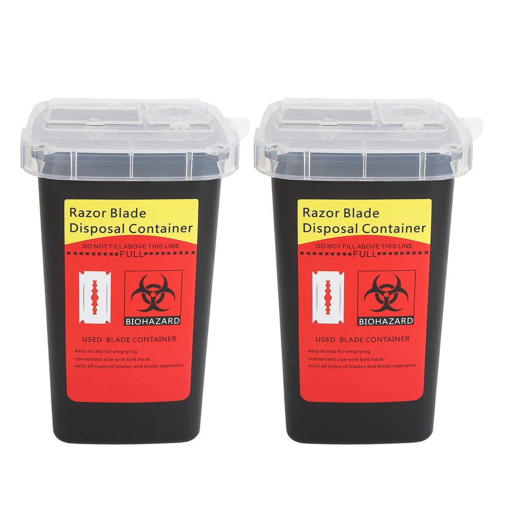 2pcs Blade Disposal Container Case Openable Cover Waste Blades Storage Box WT