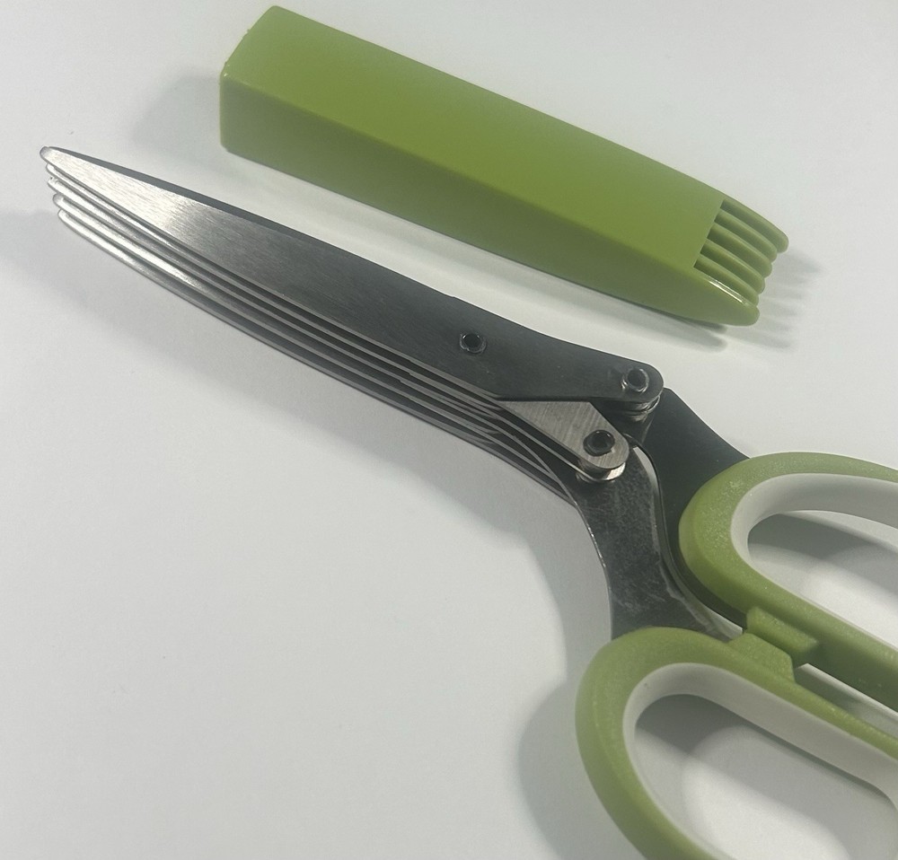 NEW Herb Scissors 5 Blade Multipurpose Kitchen Shears w/ Herb Stripper & Cover