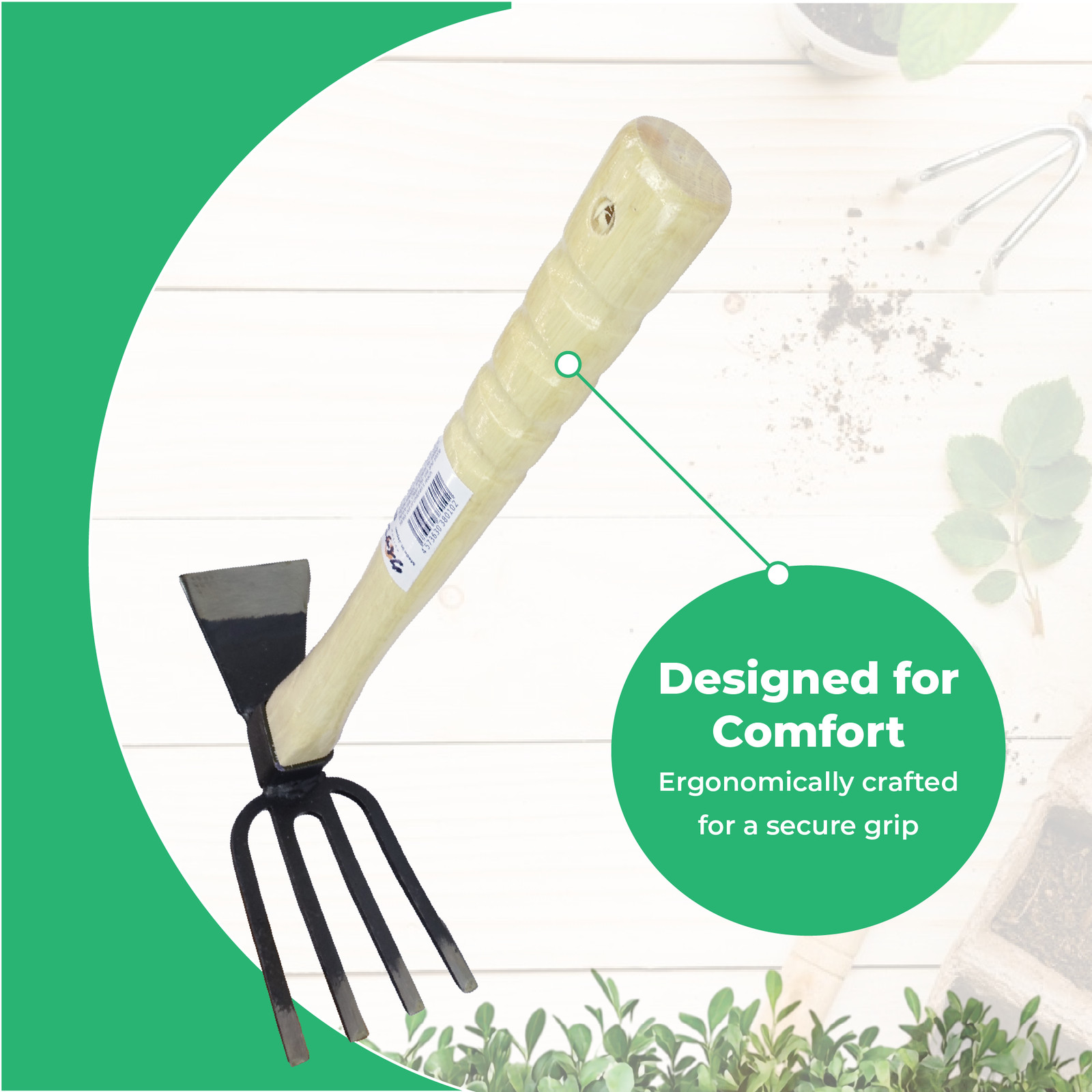 KUISUN Japanese Dual Sided Garden Cultivator – Handcrafted Garden Hoe & Tiller