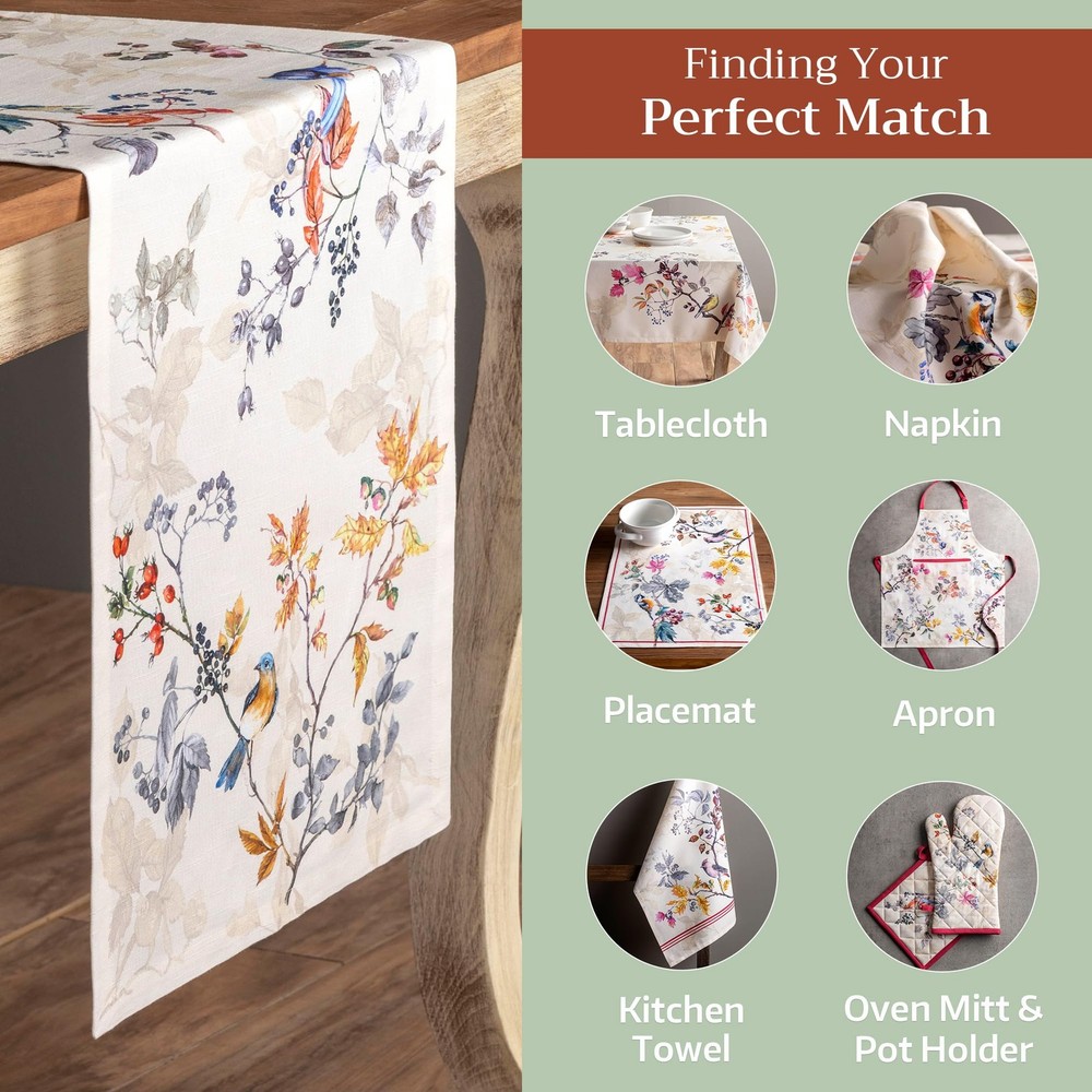 Maison d' Hermine Table Runner 100% Cotton Single Layer Table Runners 108 inches