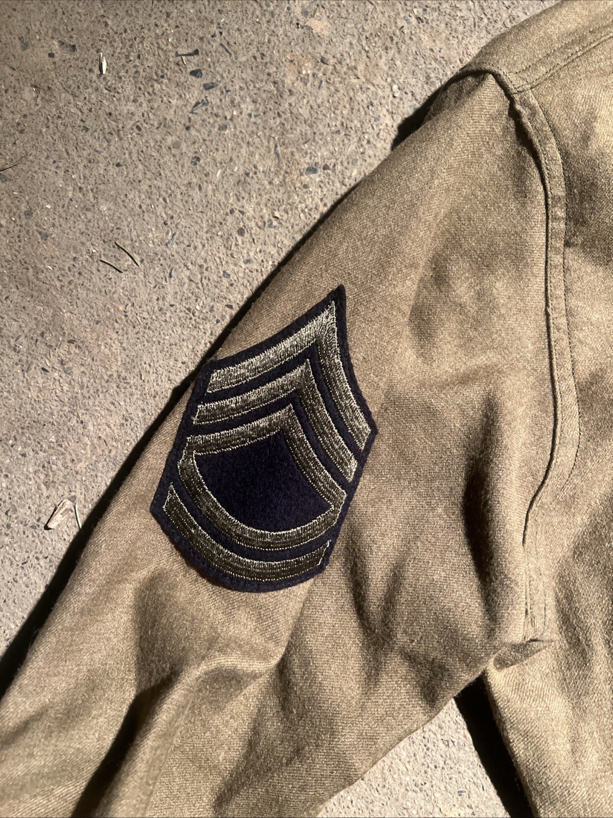 WW2 US Army 2nd Ranger Battalion Wool Enlisted Shirt OD 15 1/2 X 34 (FF251