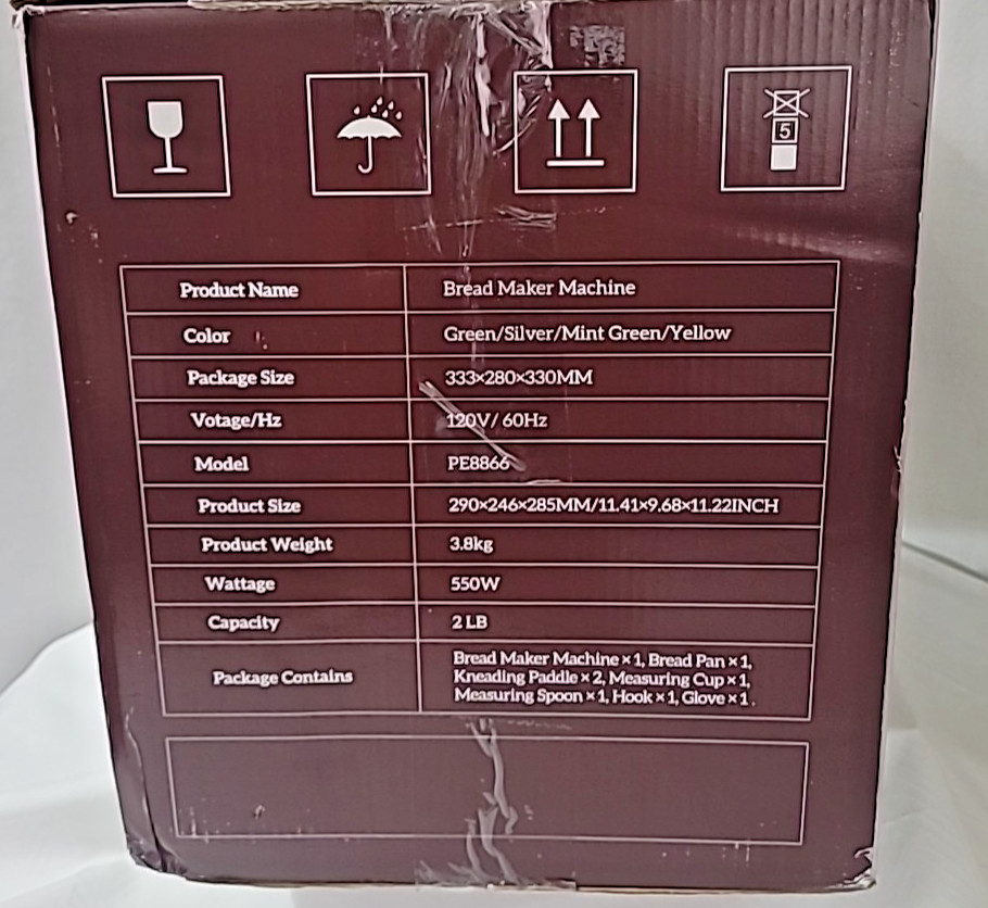 Neretva Bread Maker Machine Model PE8866 Silver