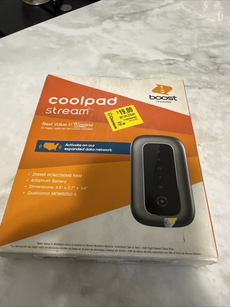 Coolpad Stream Mobile WiFi Hotspot 4G LTE Boost Mobile – Complete in Box
