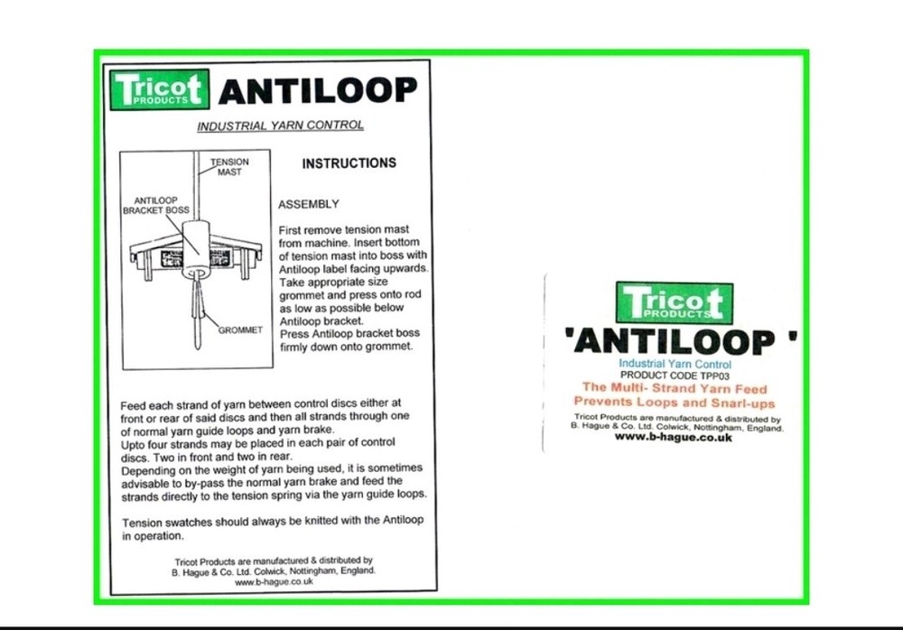 Tricot Anti Loop For Silver Reed/Singer