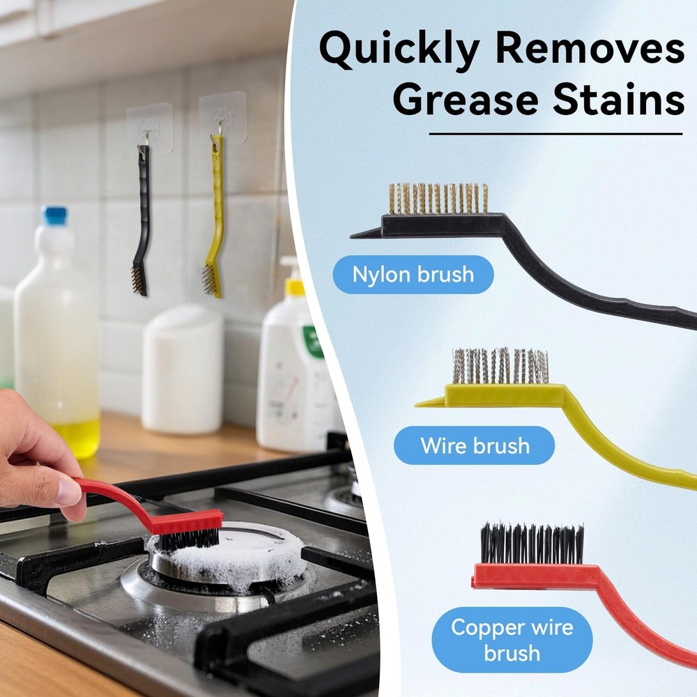 13PCS Crevice Cleaning Brush Set,Multifunctional Cleaning Brush Tools,Hard Br...