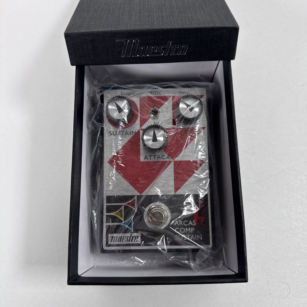 Maestro Arcas Compressor Sustainer Pedal w/ Box Manual Tested No PSU