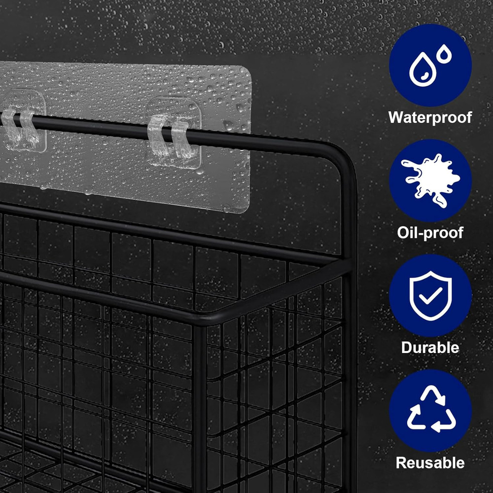8 Pack Shower Caddy Adhesive Replacement, No Drilling Wall Mount Hook Strong ...