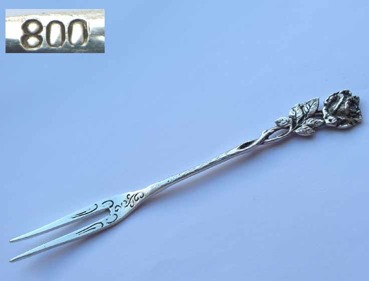 Serving Fork, Rose, Rose Decor, 800 Silver F306