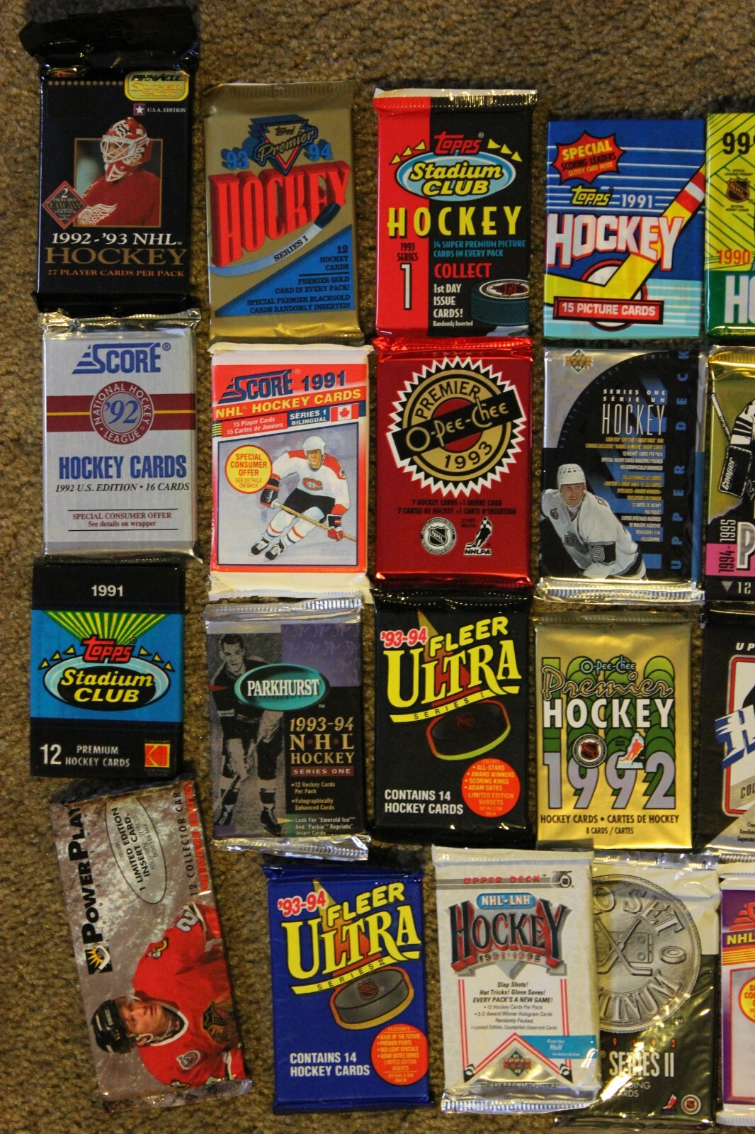 Hockey Card LIQUIDATION - LOT OF 55 OLD VINTAGE HOCKEY CARDS IN UNOPENED PACKS