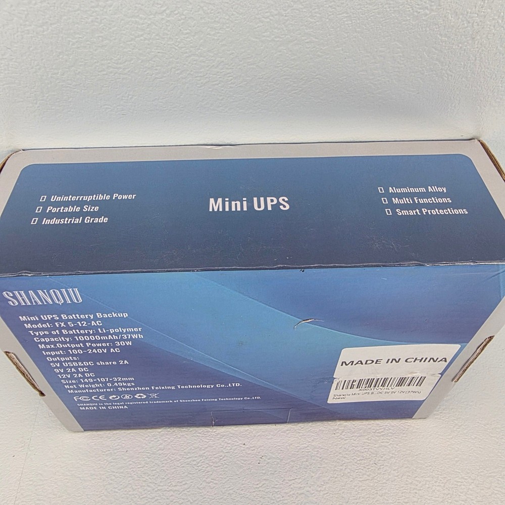 Mini UPS Battery Backup 10000mAh 37Wh 30W for Router Modem Security Camera