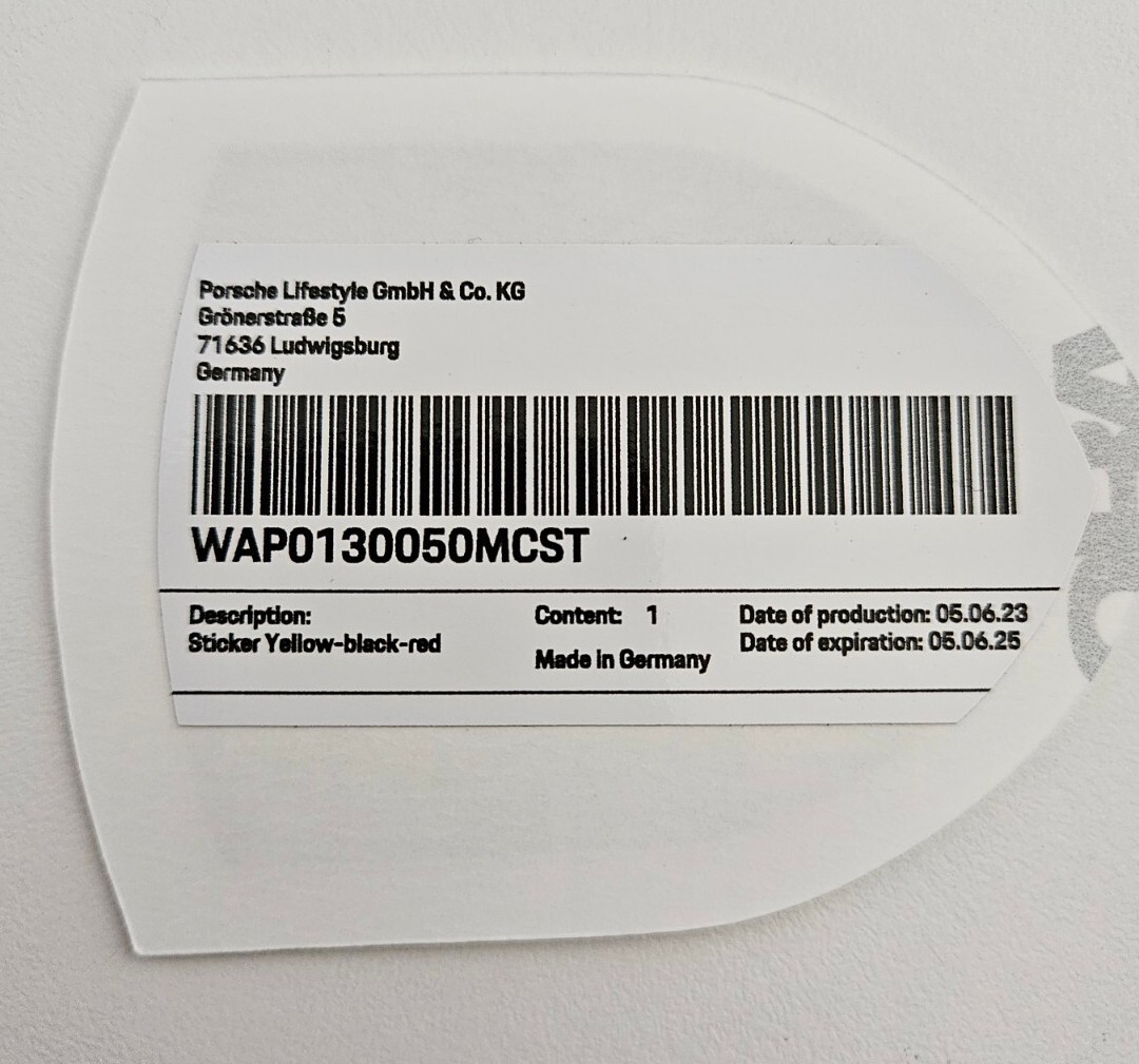 2x Wappen Aufkleber Porsche Logo Emblem, 6,5cm x 5,5cm, farbig, WAP0130050MCST