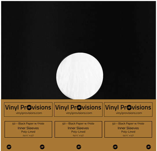 Poly-Lined 12" BLack Paper Inner LP Record Sleeves 10 | 25 | 50 Count