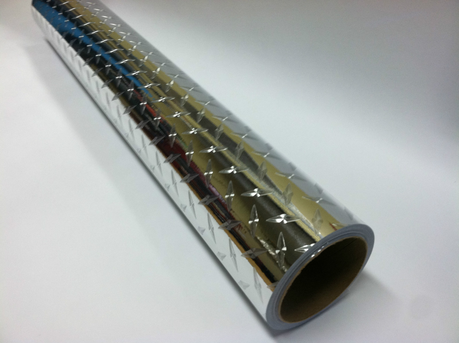 Silver Diamond Plate Sign Vinyl w Sticky Adhesive 24" x 10 Ft, USA made Classic