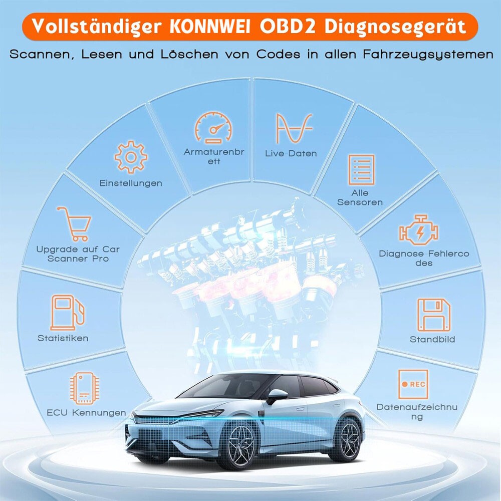 ELM327 Bluetooth OBD2 Code Reader Car Diagnostic Scanner for Android and iOS