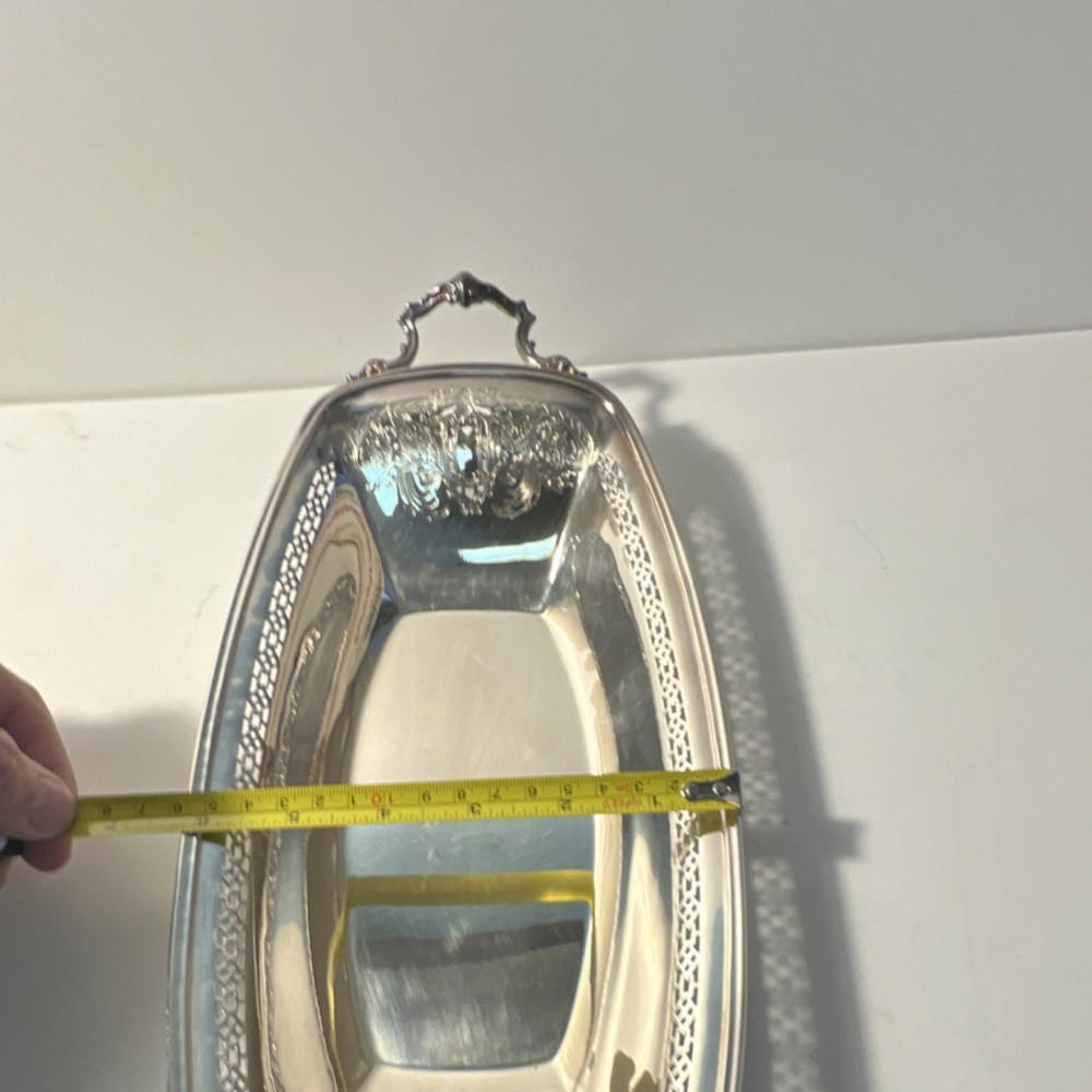 E.P.N.S. Silverplate Rectangular Ornate Platter Tray with Handles