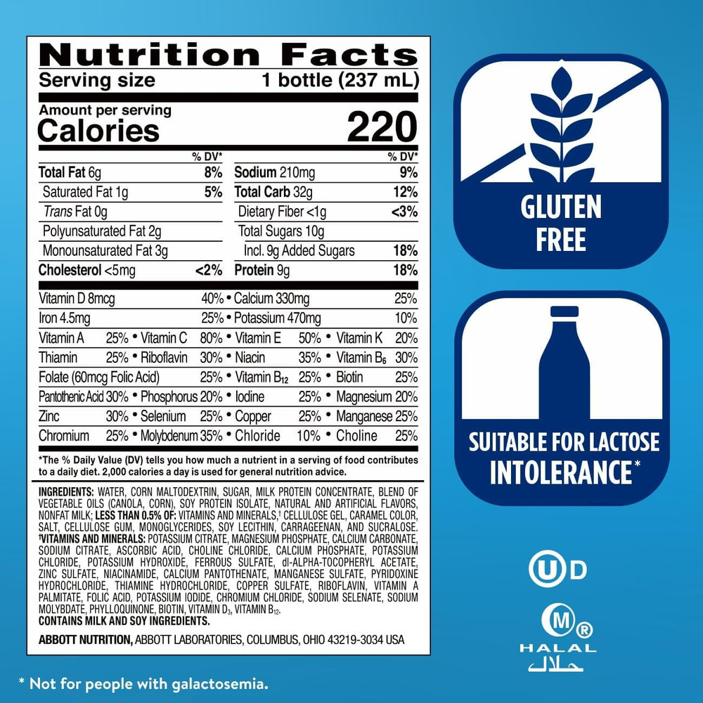 Original Coffee Latte Nutrition Shake | Small Meal Replacement Shake | Ready ...