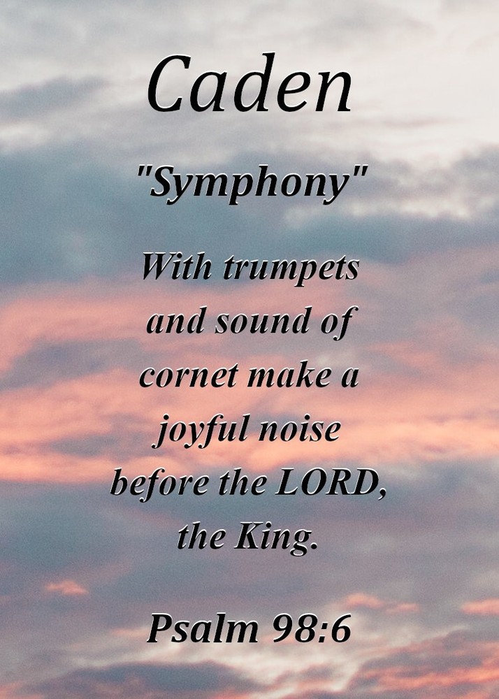 Caden  "Symphony" Keepsake Name Meaning Card with Bible Verse