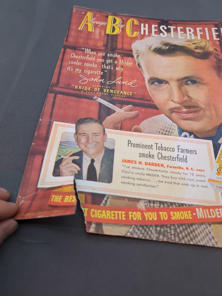 Chesterfield Cigarette Advertisement 1940s