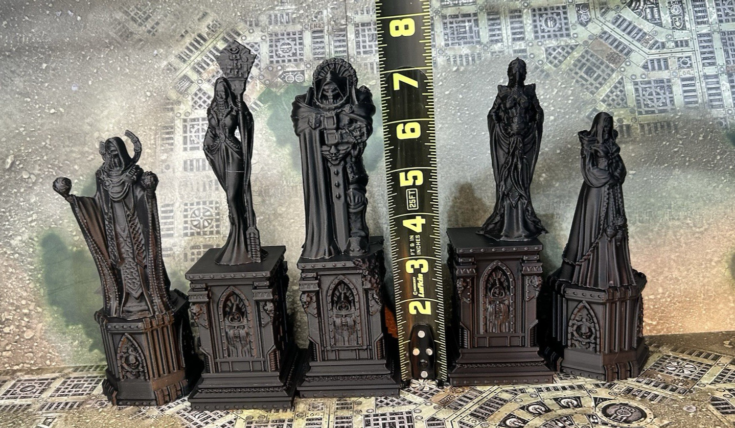 Tabletop Terrain -Statues & Statue Ruins- Warhammer 40K/AOS Compatible - 10 Pcs