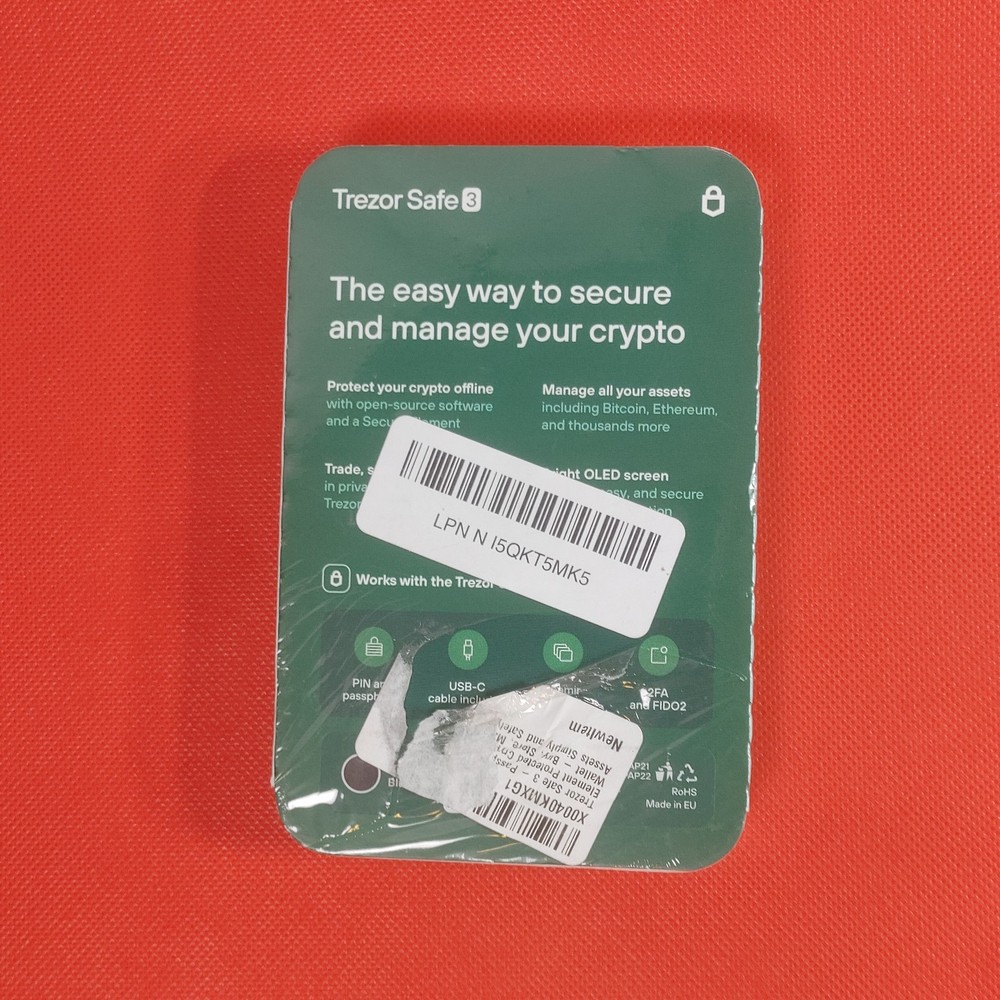 Trezor - Safe 3 - Secure Element Crypto Hardware Wallet - Cosmic Black