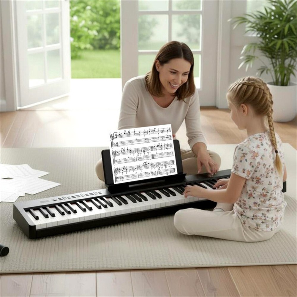 88 Key Velocity Sensitive Digital Piano Split Function for Duet Playing Black