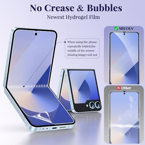 2 Sets For Samsung Z Flip 7/6/5/4/3 Screen Protector Easy to Install, Hydrogel
