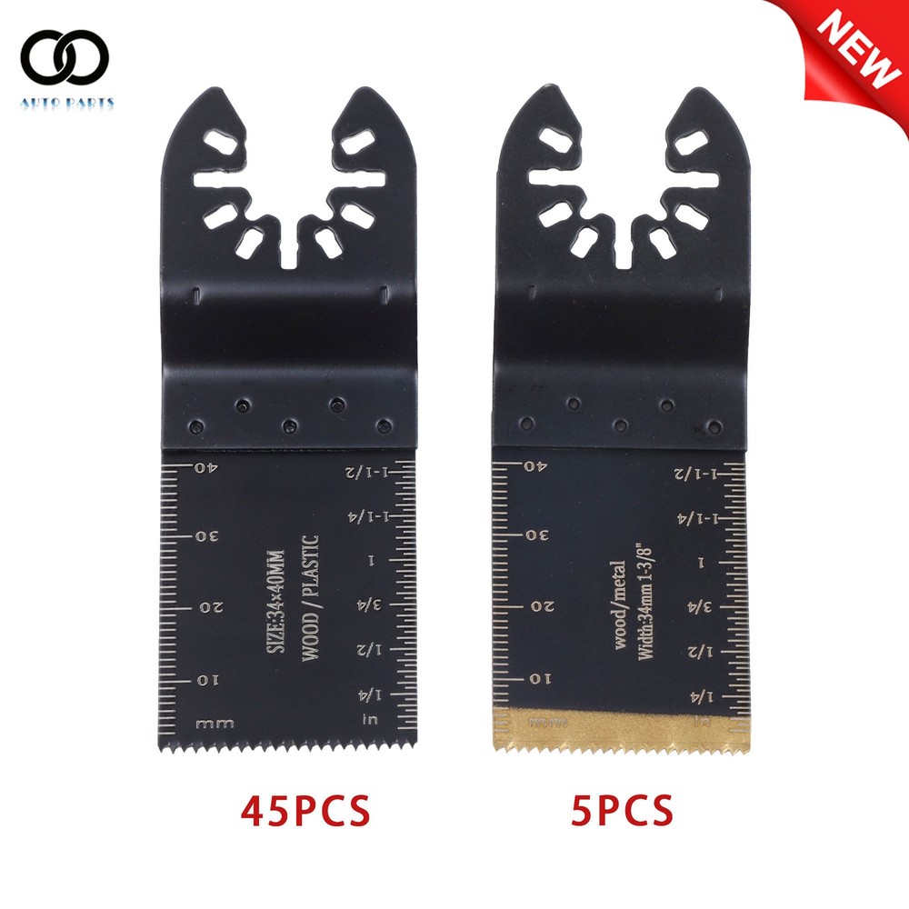 50Pack Quick Release Metal Multitool Blades Titanium oscillating Saw Blades