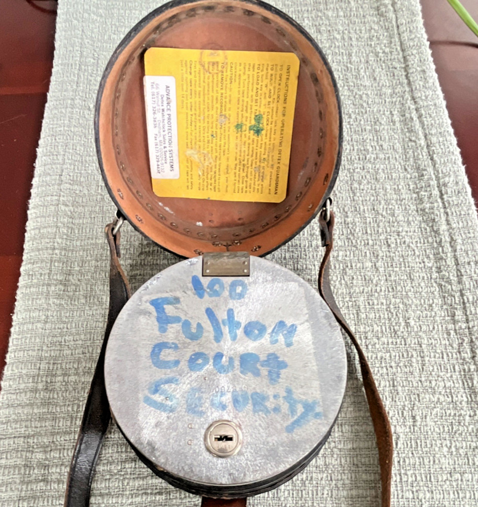 Detex Guardsman Watchclock Time Detector with Keys and Leather Case