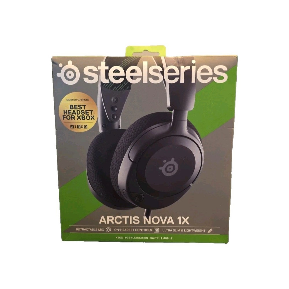 SteelSeries Arctis Nova 1X Wired Gaming Headset Xbox PC PS5 Switch Black Open