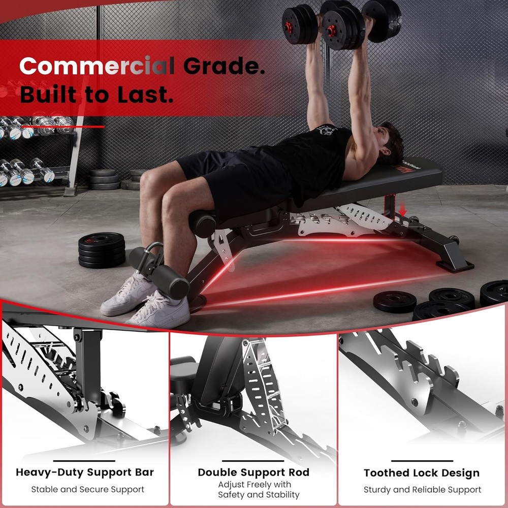 Adjustable Foldable Weight Bench for Home Gym Strength Training Workout Bench