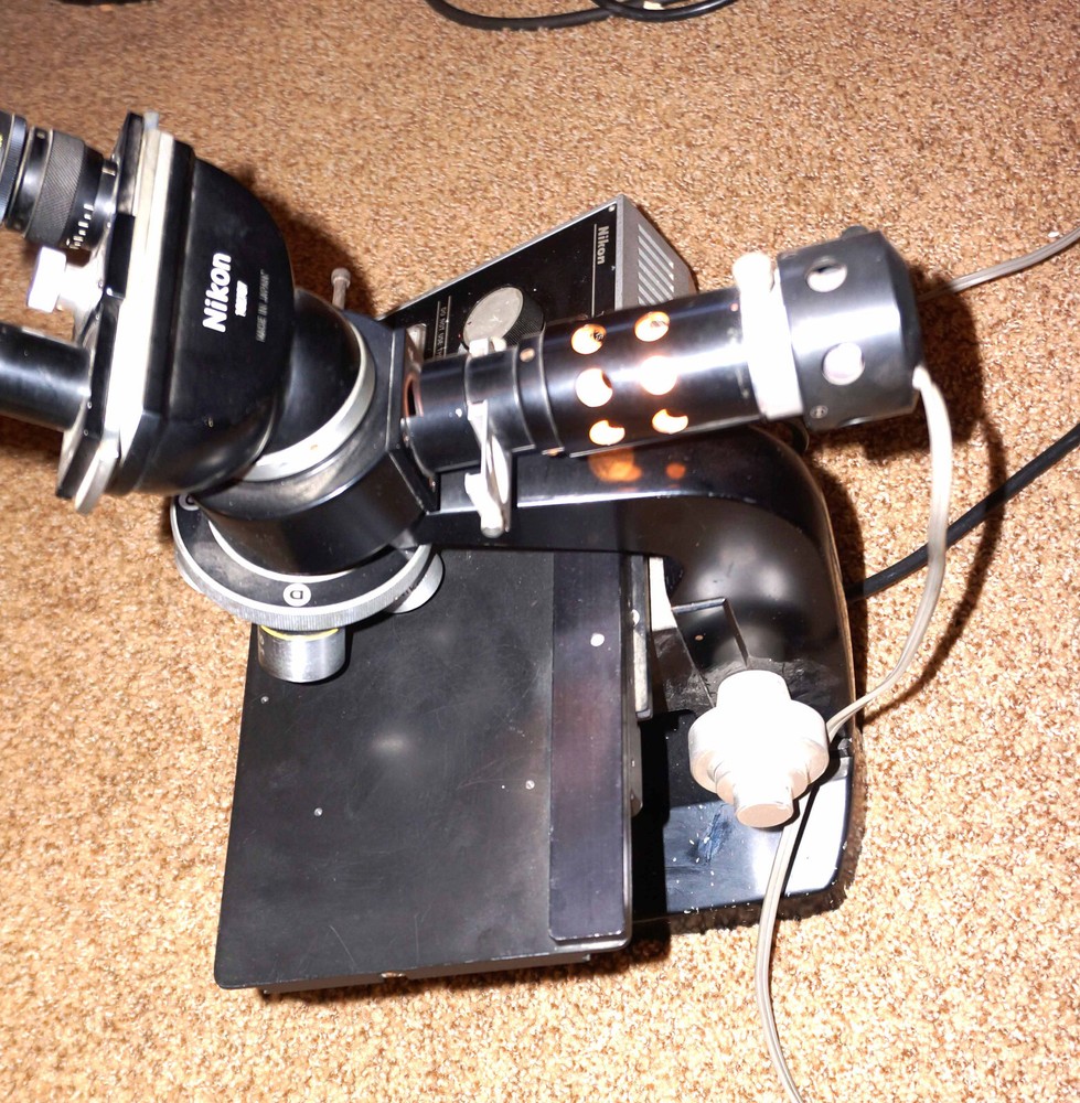 NIKON OPTIPHOT REFLECTED LIGHT METALLURGICAL RESEARCH MICROSCOPE w/4 Objectives