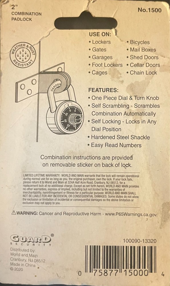 Guard Security Combination Padlock