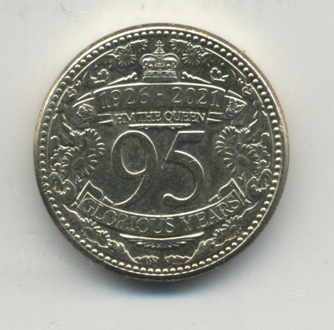 Gibraltar £1 2021 95th Queen Anniversary Glorious Years UNC