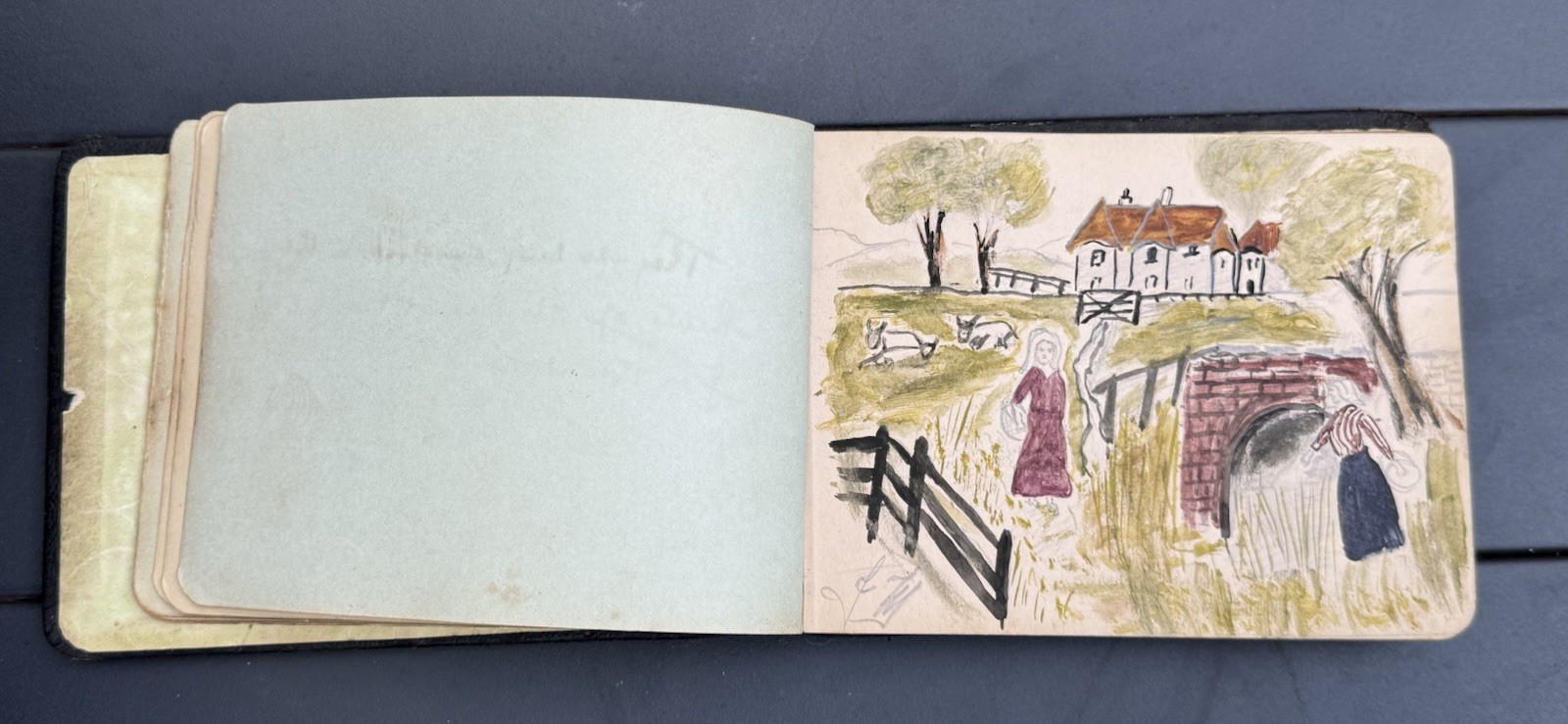 WWI ERA 1916-1920 AUTOGRAPH BOOK WAR ILLUSTRATION DRAWINGS & LOVE POEMS RARE!!