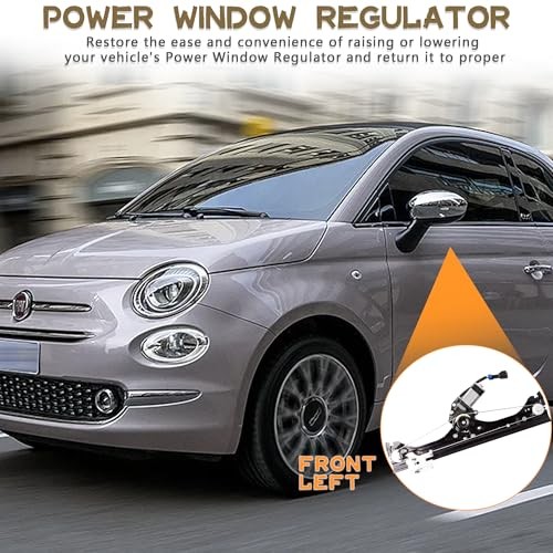 Front Left Driver Side Power Window Regulator with Motor Fiat 500 Driver Side
