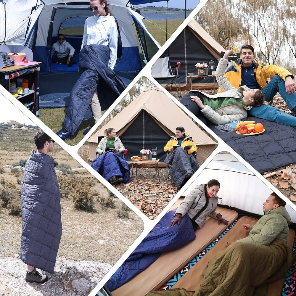 Warm Down Alternative Blanket for Camping & Travel - Compact & Durable